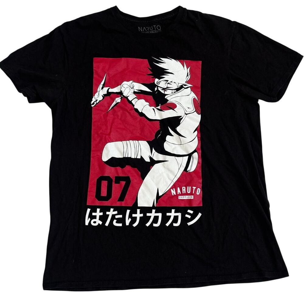 Naruto Shippuden Kakashi Hatake Anime Graphic Tee Mens L